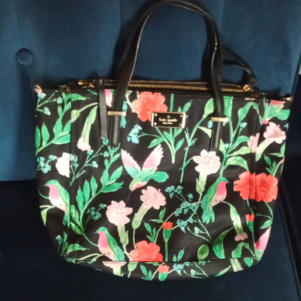 Kate Spade Black Floral Tote Bag